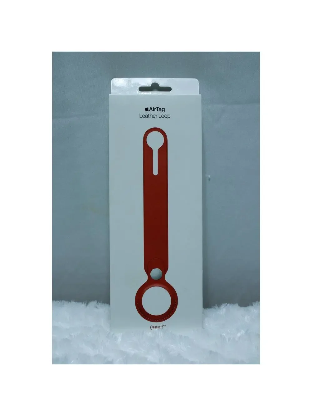 Apple AirTag Case Leather Loop Red